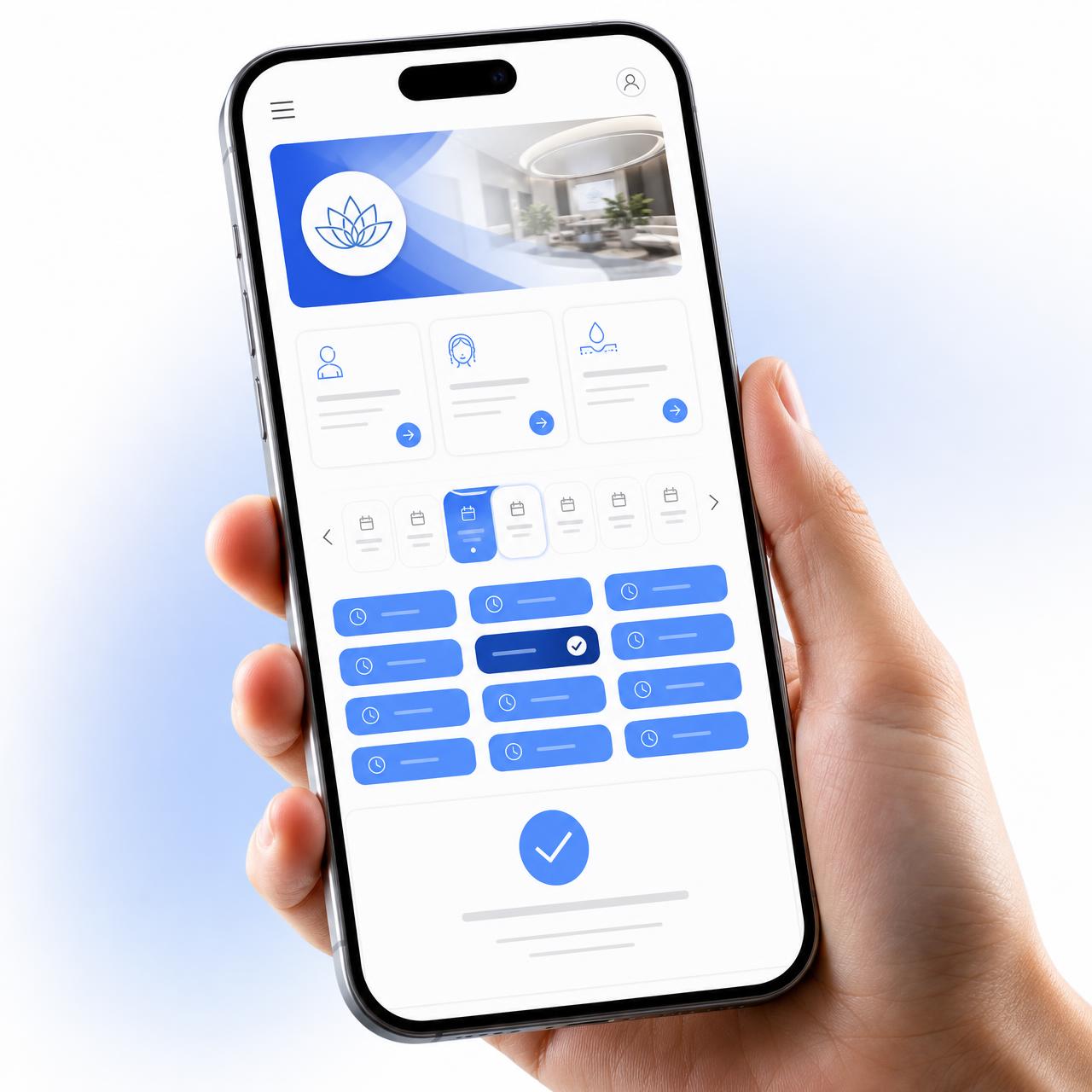 Tela de agendamento online da UNI+ Agenda em um celular
